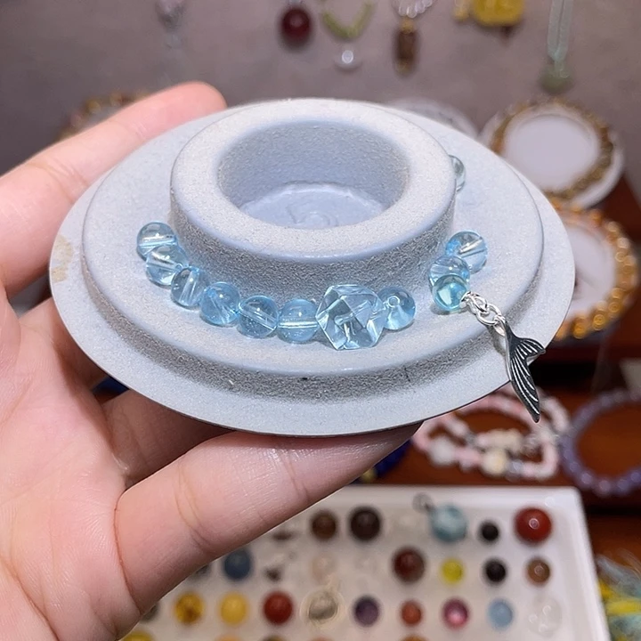 水晶手链银S925镶嵌托帕石