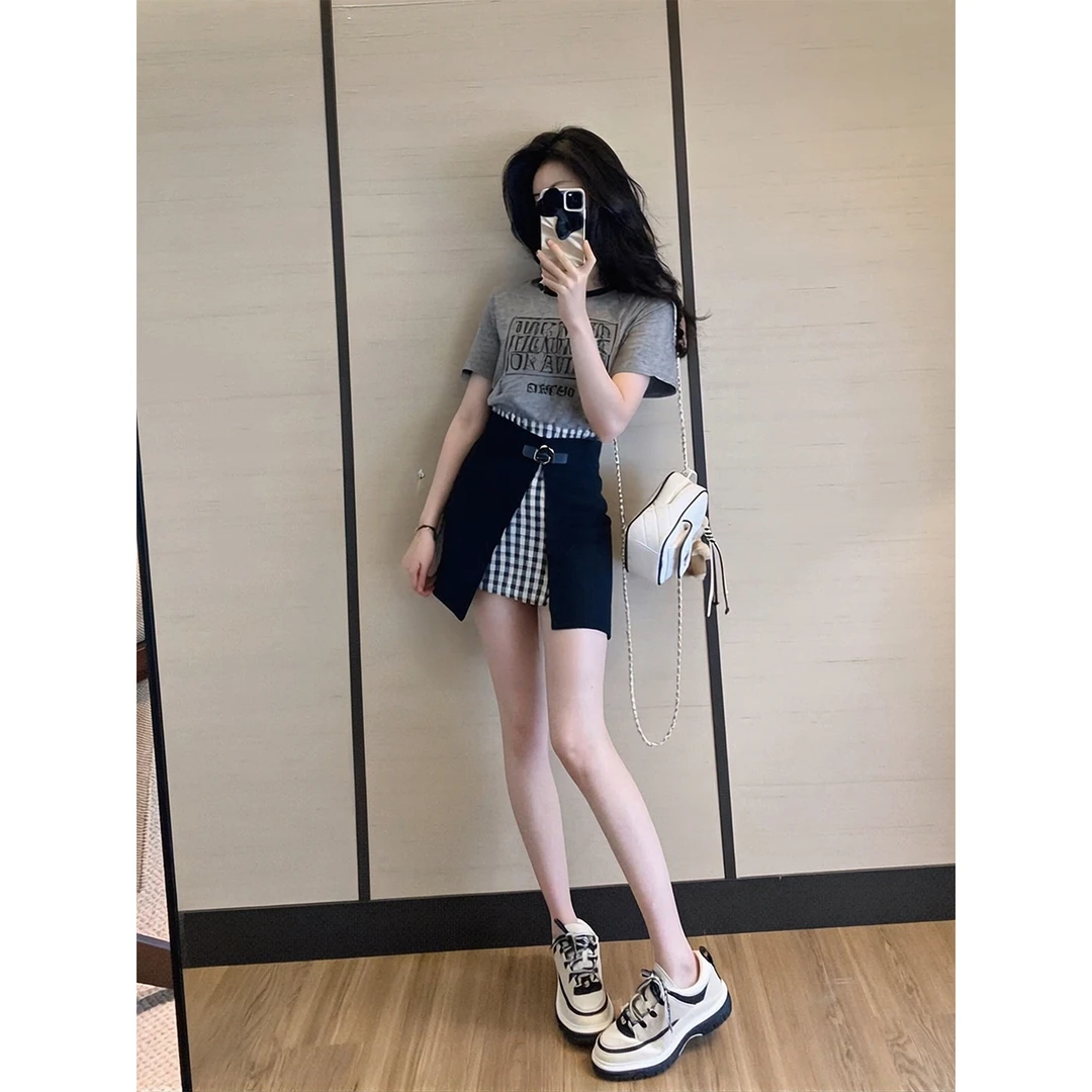 女装时尚气质套装2025夏季新宽松两件套T恤半身裙出游服装女网红