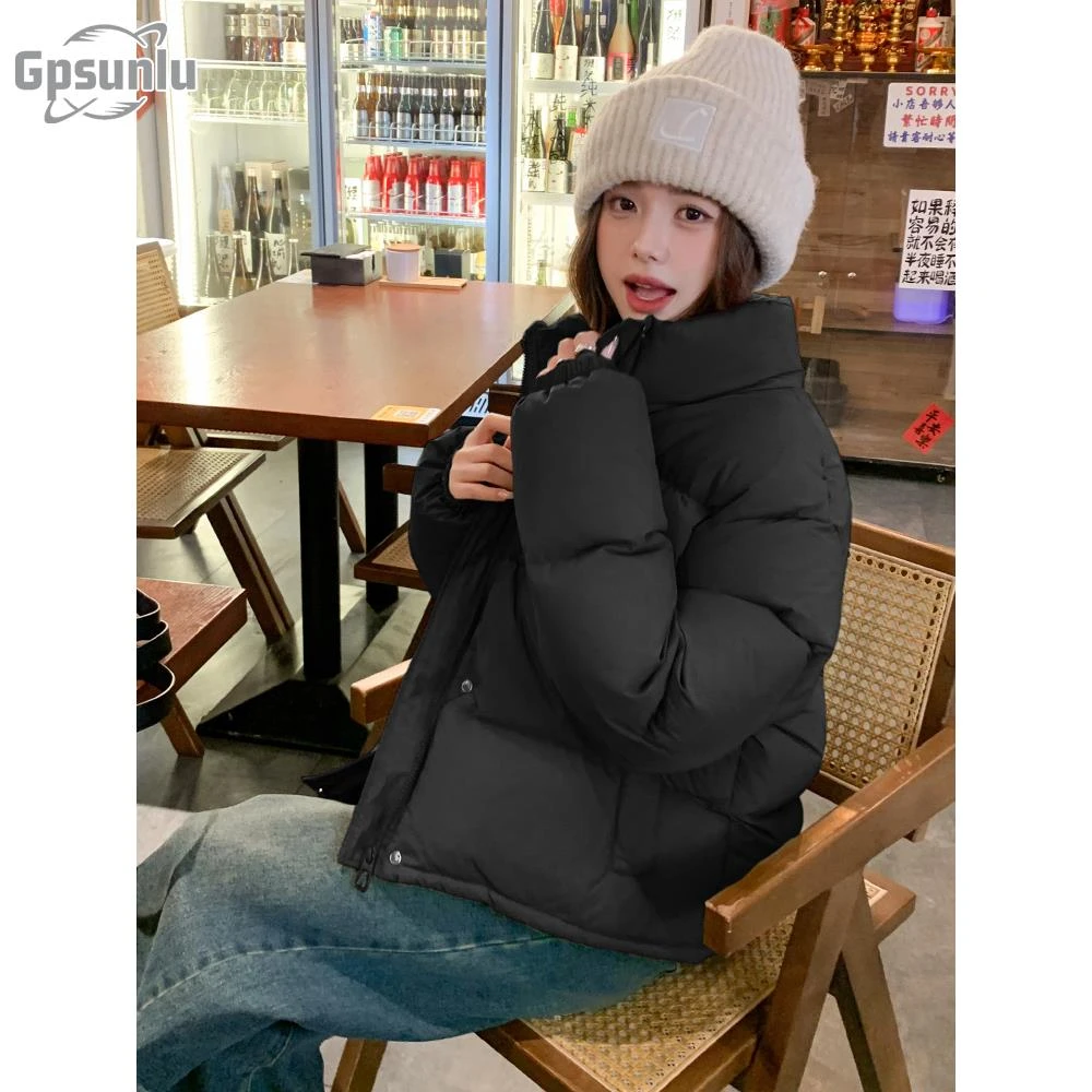 gpsunlu羽绒服女士短款时尚小个子冬季新款高端黑色加厚面包外套
