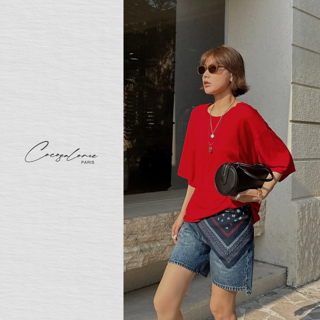 韩彬彬"冰肌衫"天丝醋酸轻薄凉感透气百搭防晒上衣半袖T恤1346-10