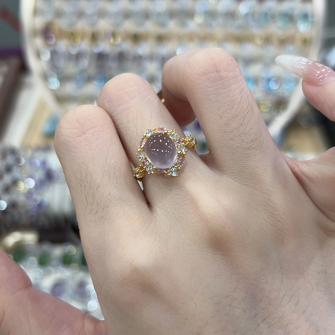 银S925镶嵌萤石戒指