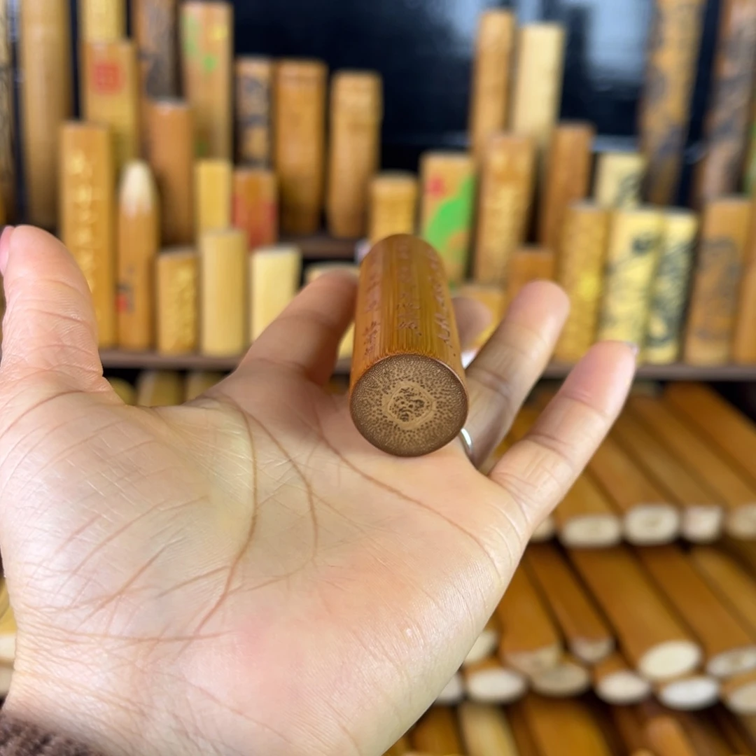 实心玉竹手把件道德，