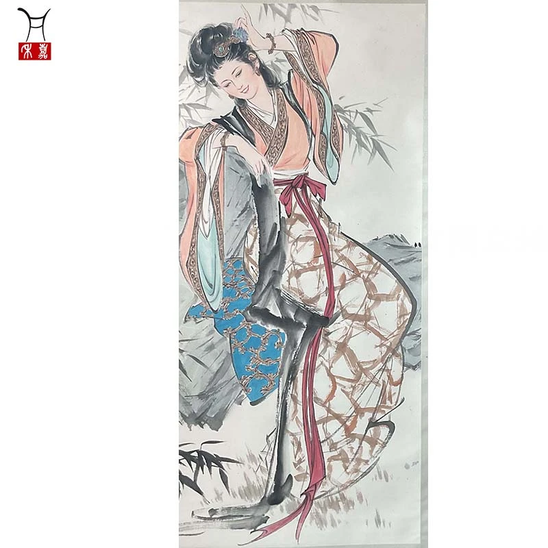 W1003仕女图立轴66x136/8平尺