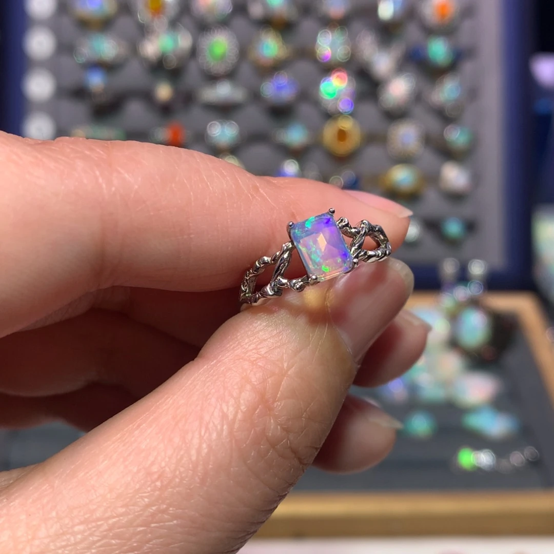 银S925镶嵌欧泊戒指款式