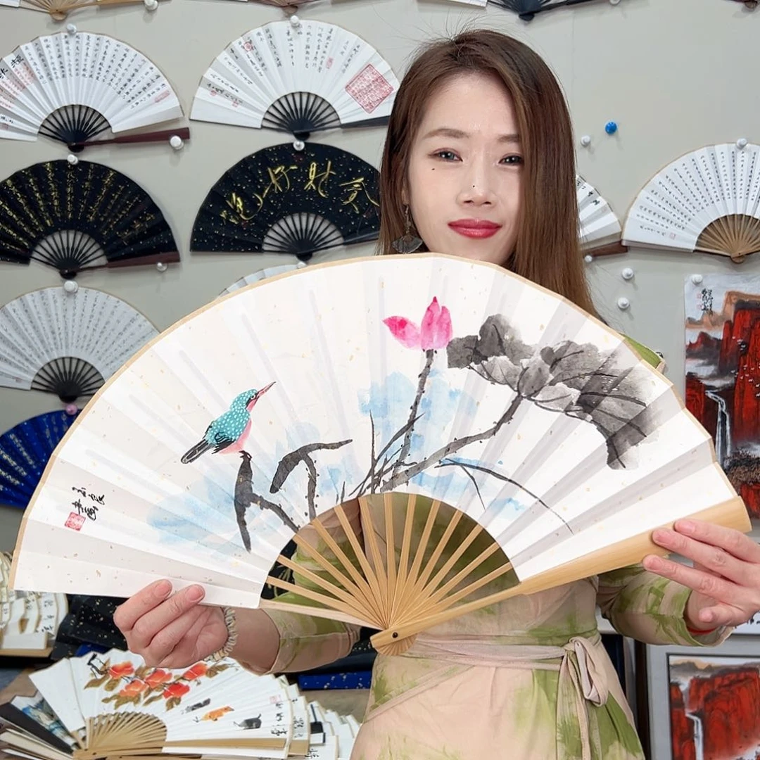 书法十寸玉竹-文玩扇-手写-粘好发出