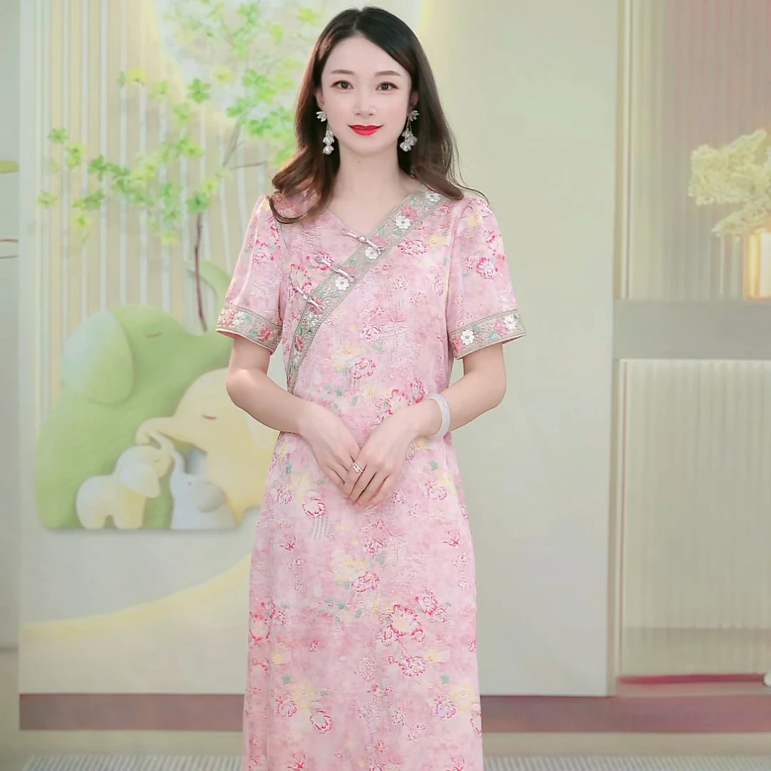 【璟萱专属】新中式显瘦气质复古优雅中长款裙子