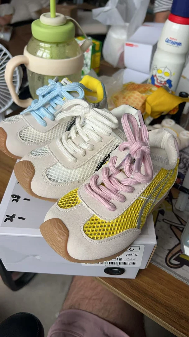 A5618儿童时尚百搭三色单网阿甘鞋