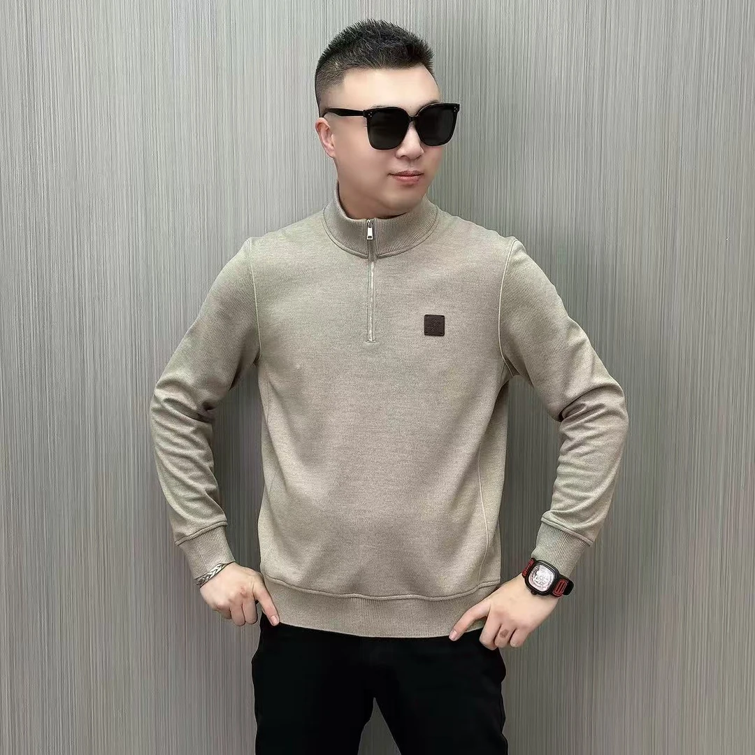 【68028】秋冬新款 男士立领 半拉链卫衣 简约时尚百搭 老钱风