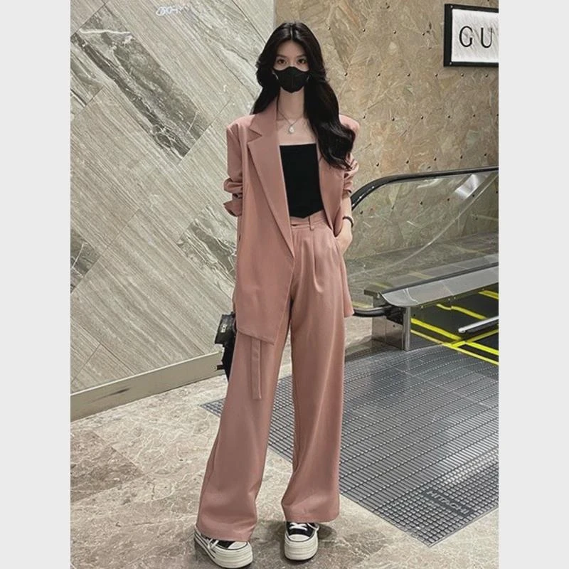 御姐风时尚西装套装女士秋冬装新款职业西装外套休闲阔腿