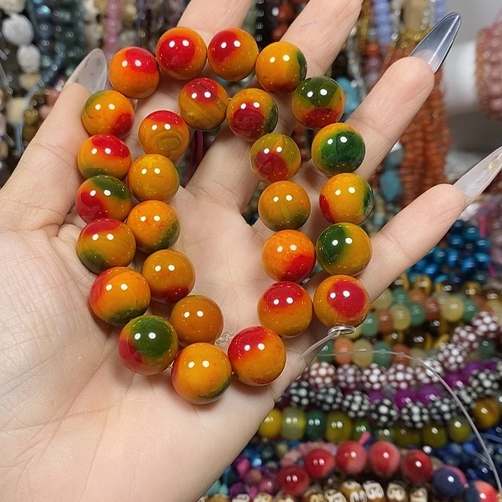 玛瑙/玉髓未镶嵌珠宝半成品地球玛瑙卡14mm