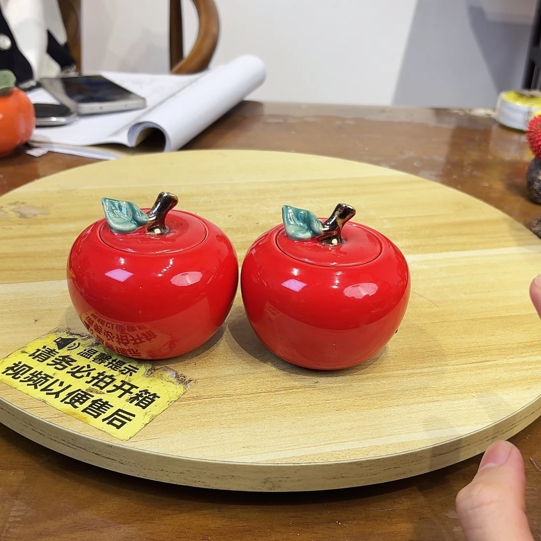 陶瓷苹果摆件罐子