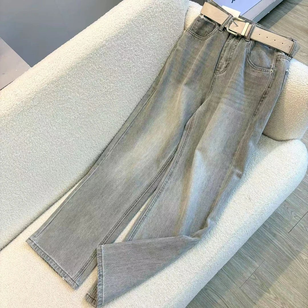 【高定灰系拖地裤】设计高品无弹百搭显瘦牛仔窄版裤苋18223(52215)