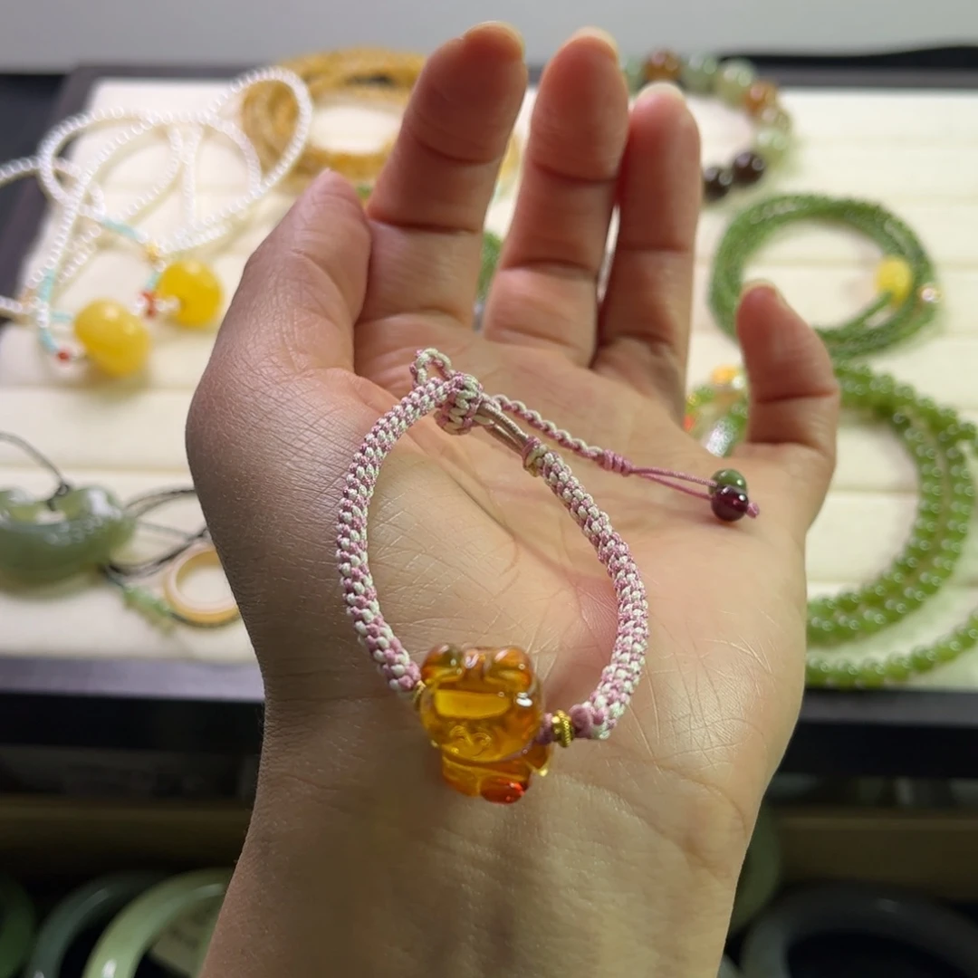 蜜蜡裸石未镶嵌手绳