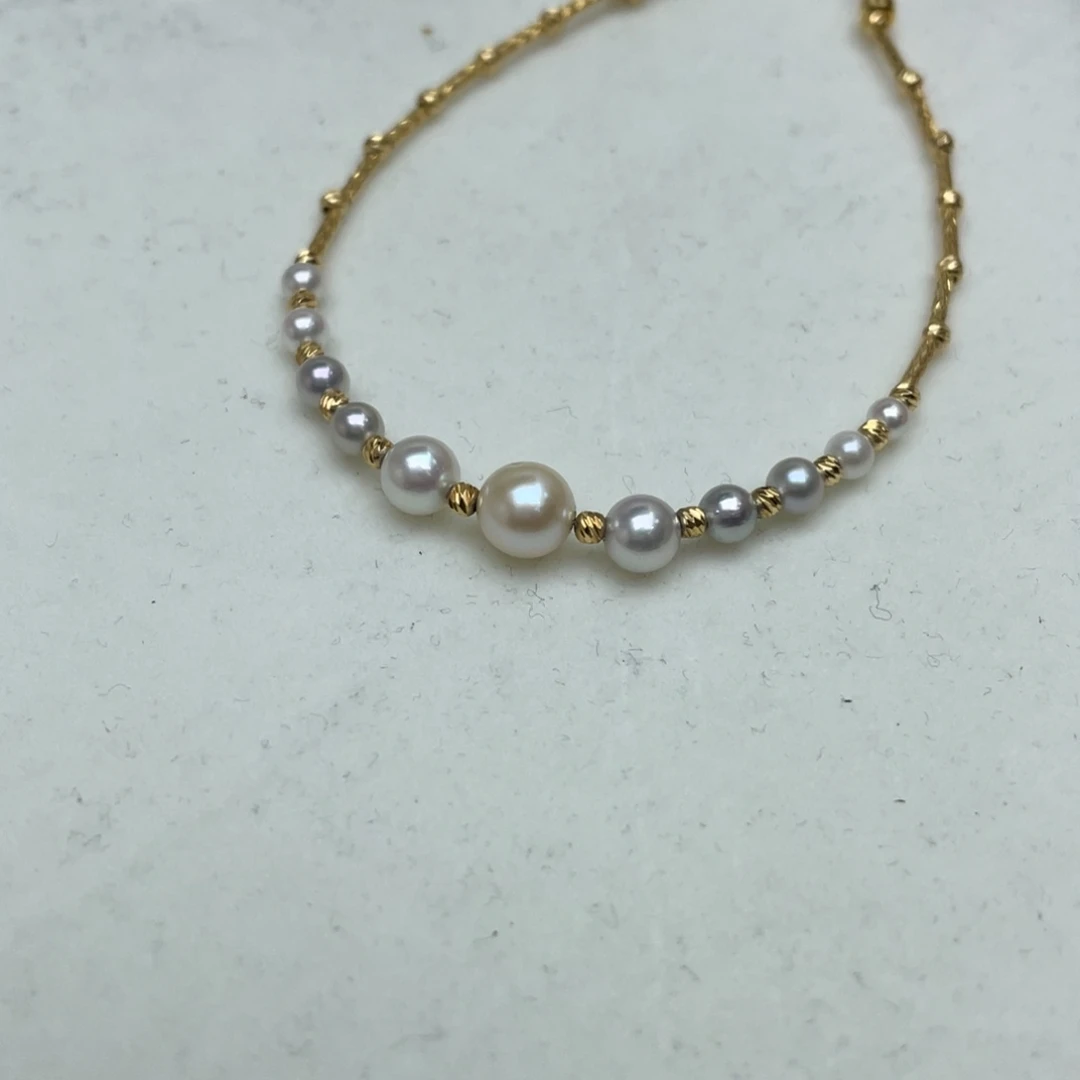 银S925镶嵌海水珍珠手绳