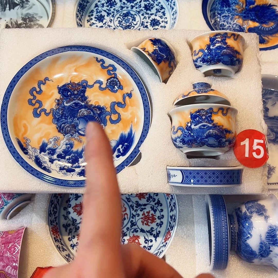 i***T描金醒狮五件套览源堂