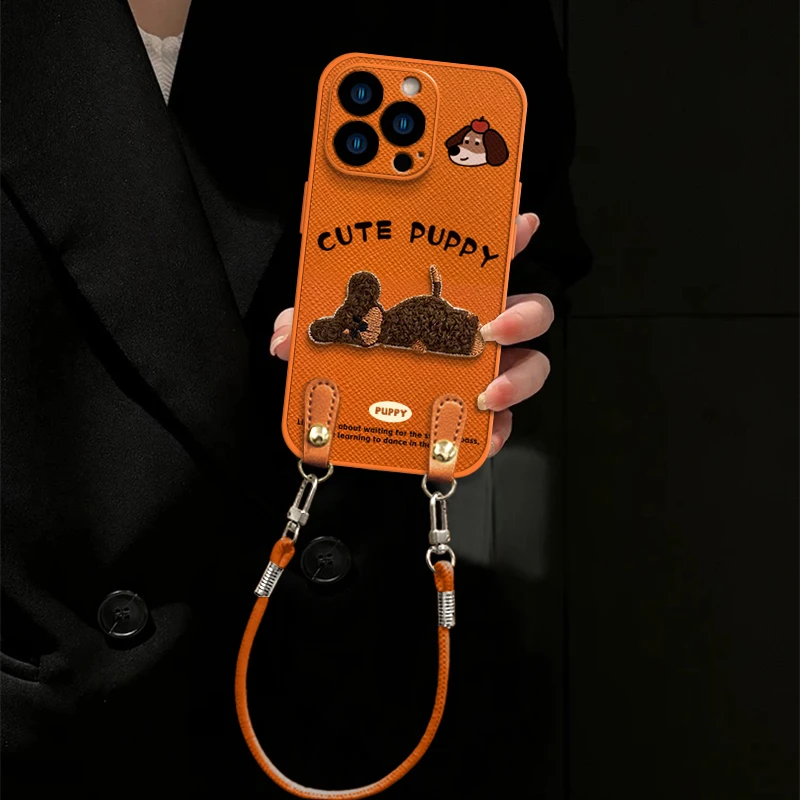 趴睡小狗适用苹果17promax手机壳iphone16pro卡通创意苹果15高级