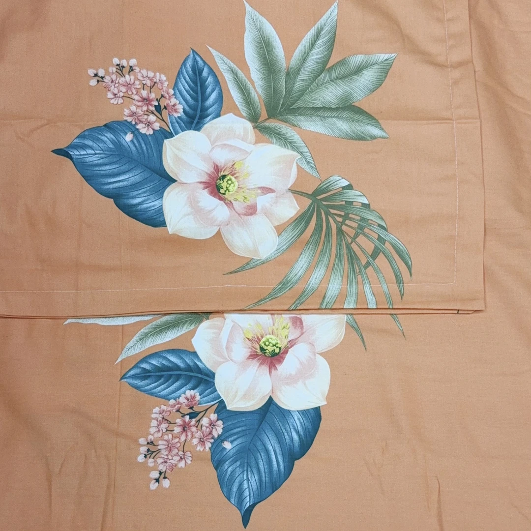 老粗布三件套--橘色花朵（230*250）