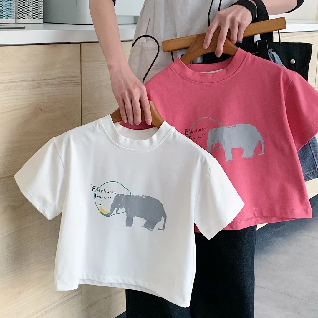 【郝叔专属】韩版夏季短袖卡通时尚休闲宽松2025新款6656P