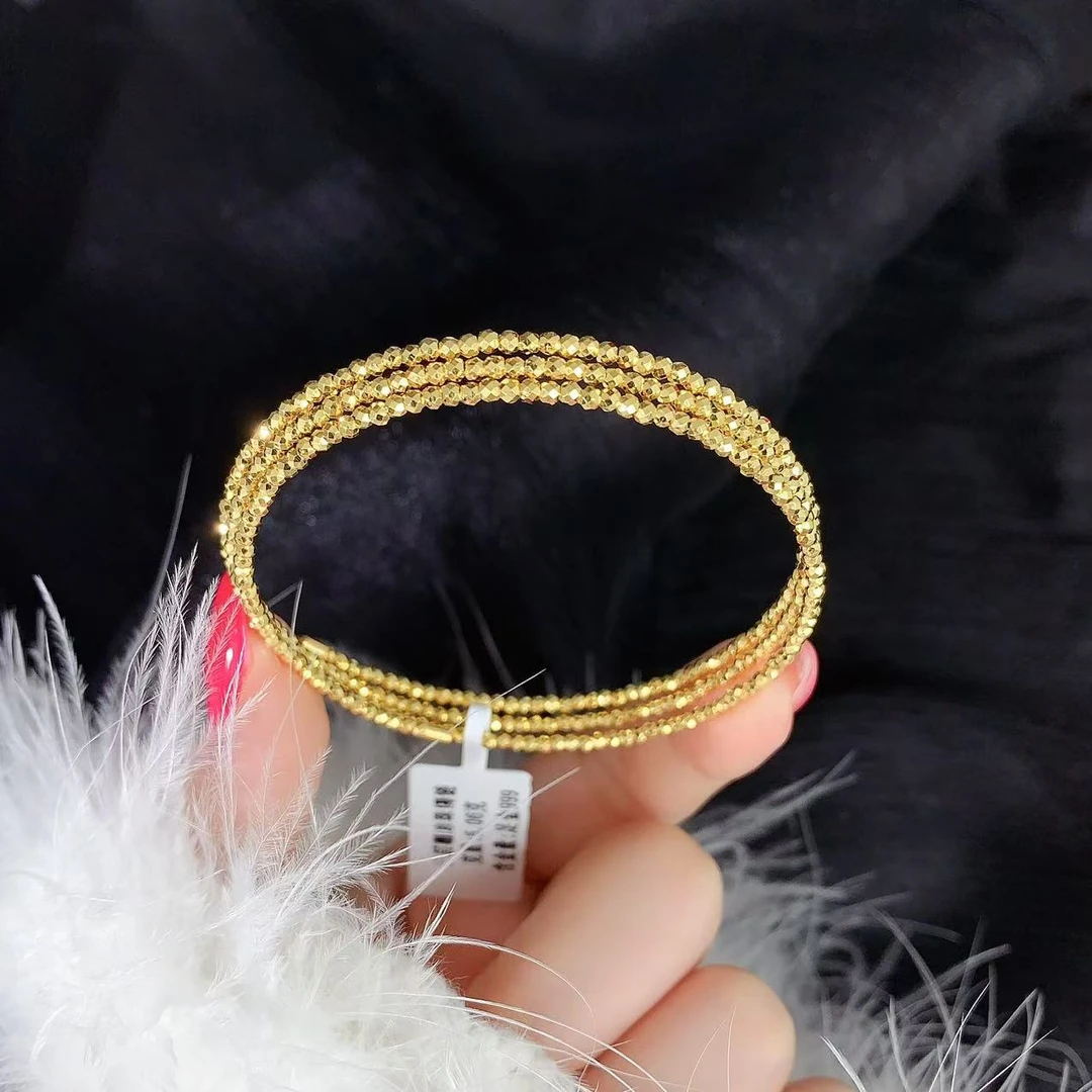 【伟新源】足金999 5G工艺  三生三世 蹦迪三圈镯链6.06克