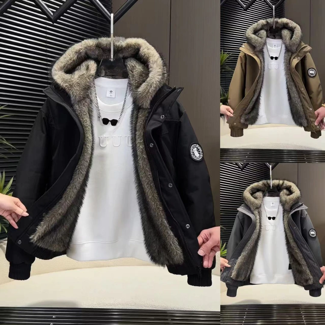 冬季90白鸭绒座山雕短版情侣款派克服3918