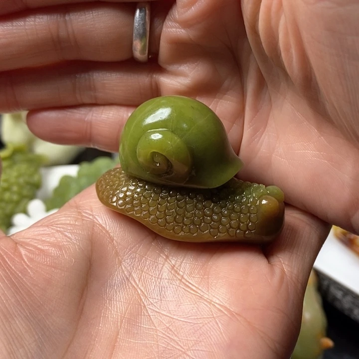 蛇纹石玉手把未镶嵌喵*怪