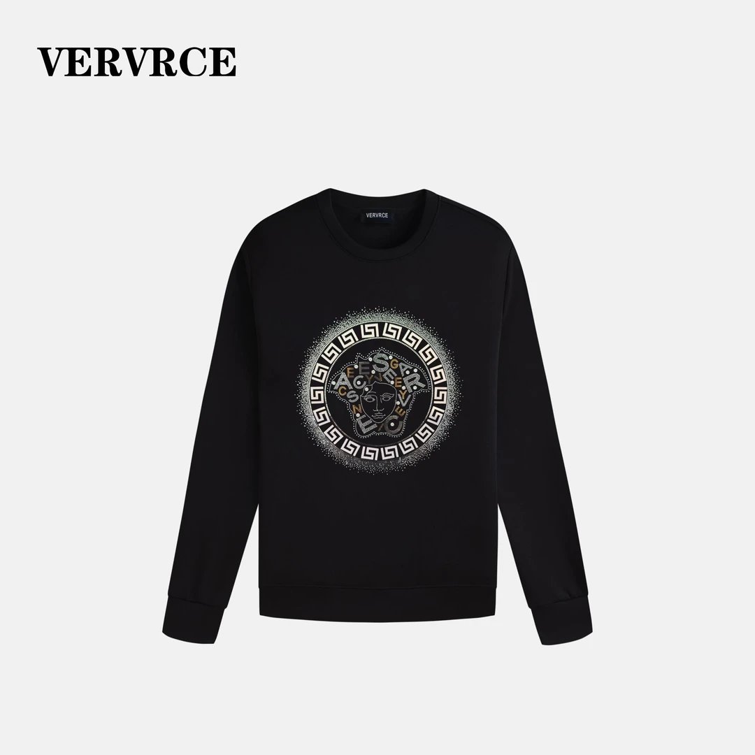 VERVRCE/Ares秋季男士经典高级感烫钻休闲卫衣长袖圆领