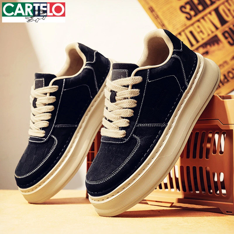 卡帝乐鳄鱼板鞋男鞋冬季2025新款皮款高端百搭款运动休闲鞋子男士