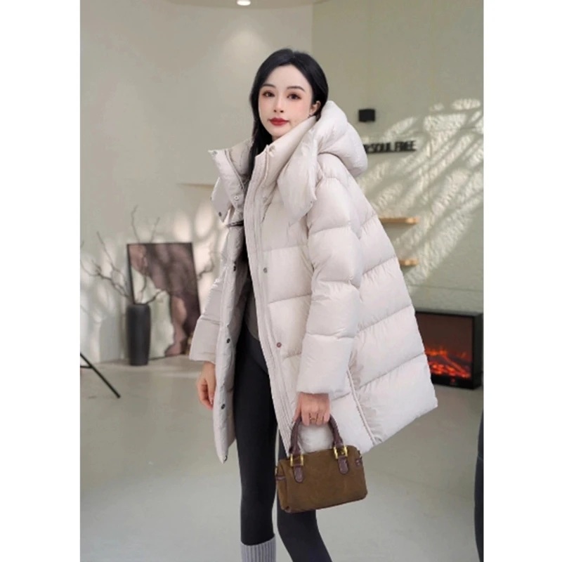 【蕾蕾的鹅 】高充345g绒95新国标白鹅绒泡芙朵绒零压中长款16F609