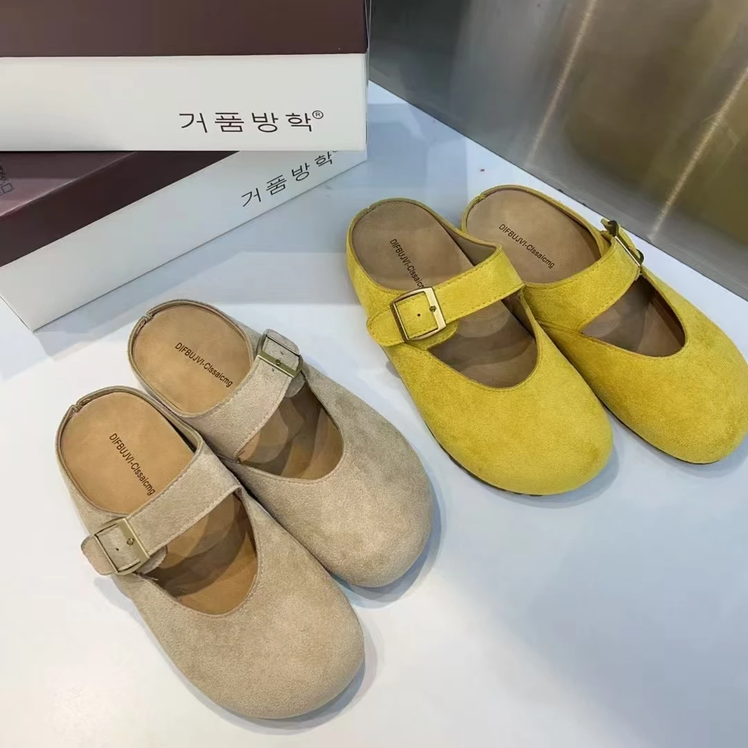 包头玛丽珍半拖鞋女外穿2025春季新款配裙子平底勃肯凉拖 11