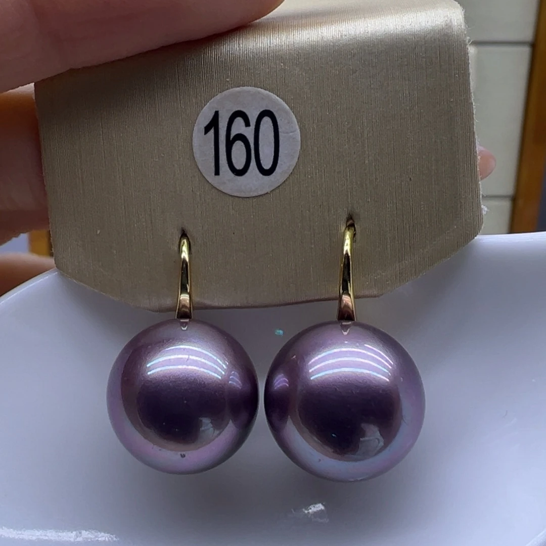 耳饰银S925镶嵌淡水珍珠