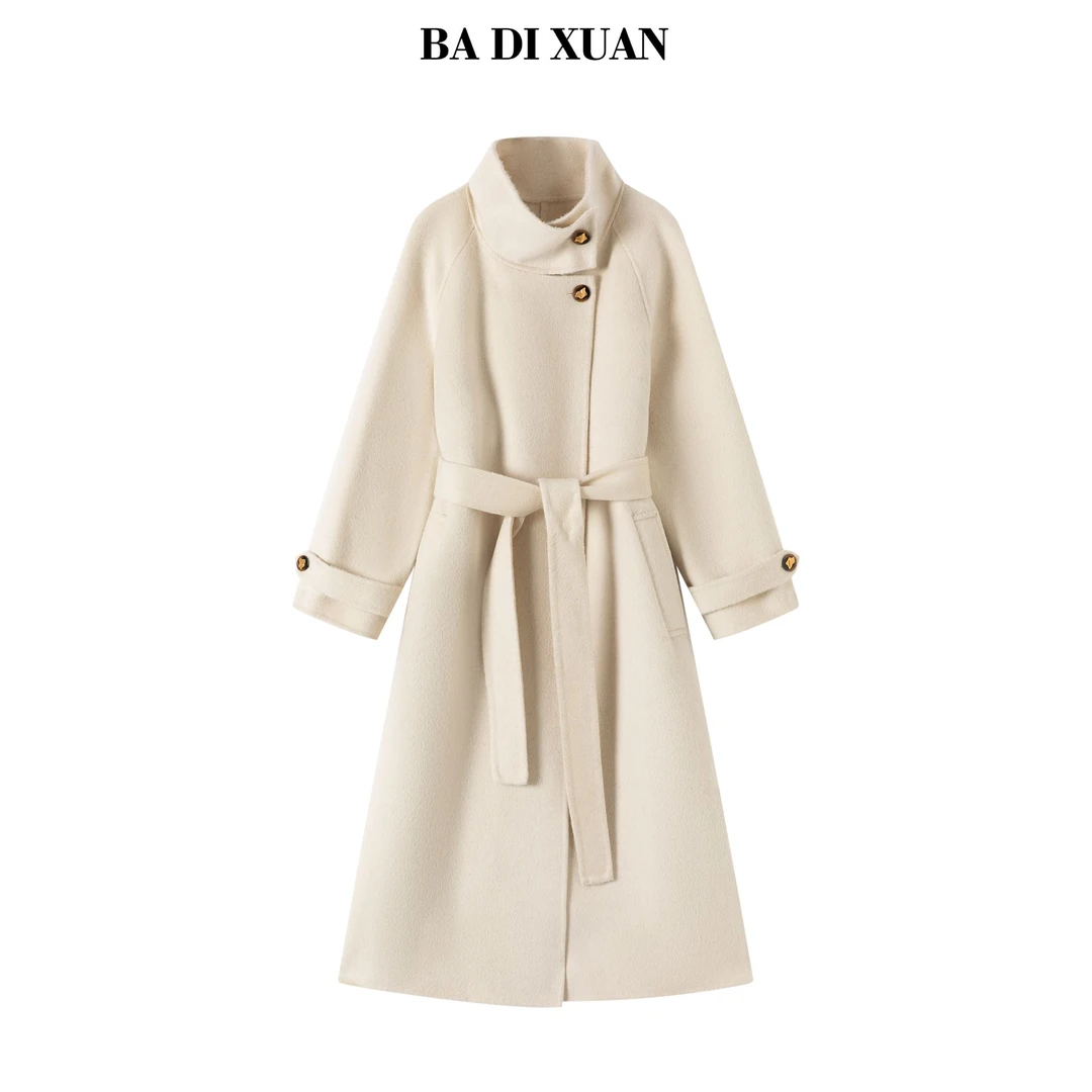 女神款初剪羊毛赫本风双面大衣时尚设计气质修身立领羊毛外套