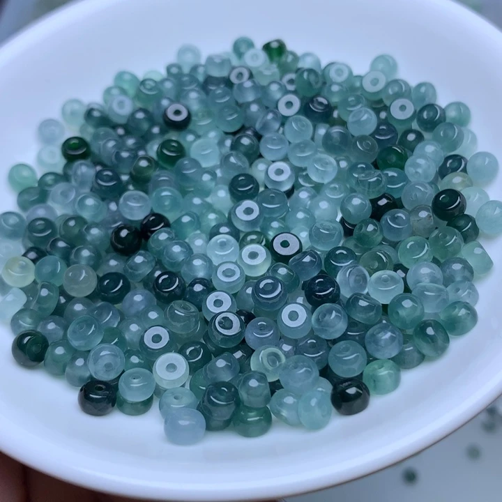 散珠翡翠卡3乘5冰蓝水算盘60个单圈