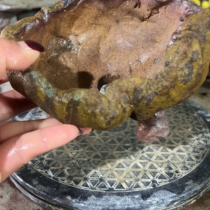 手工粗陶高温花盆