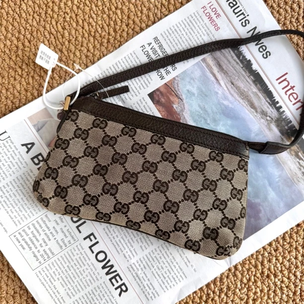 95新 GUCCI/古驰 XM/巧克力老花超可爱麻将小手提包/KH01715427特