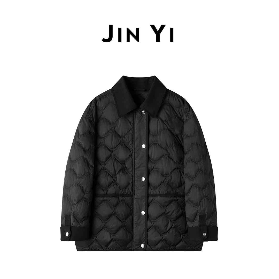 JINYI【 专柜同款】轻盈裸感进口90白鹅绒百搭有质感中长款鹅绒服