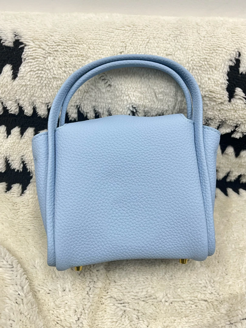 151-200春夏简约百搭蓝色单肩小包包纯色斜挎手拎女包小众肩包