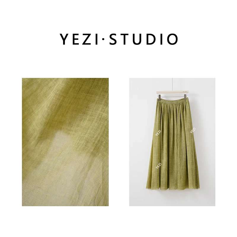 【自然森系】双色苎麻砂洗炒色高工艺森系半裙25233035