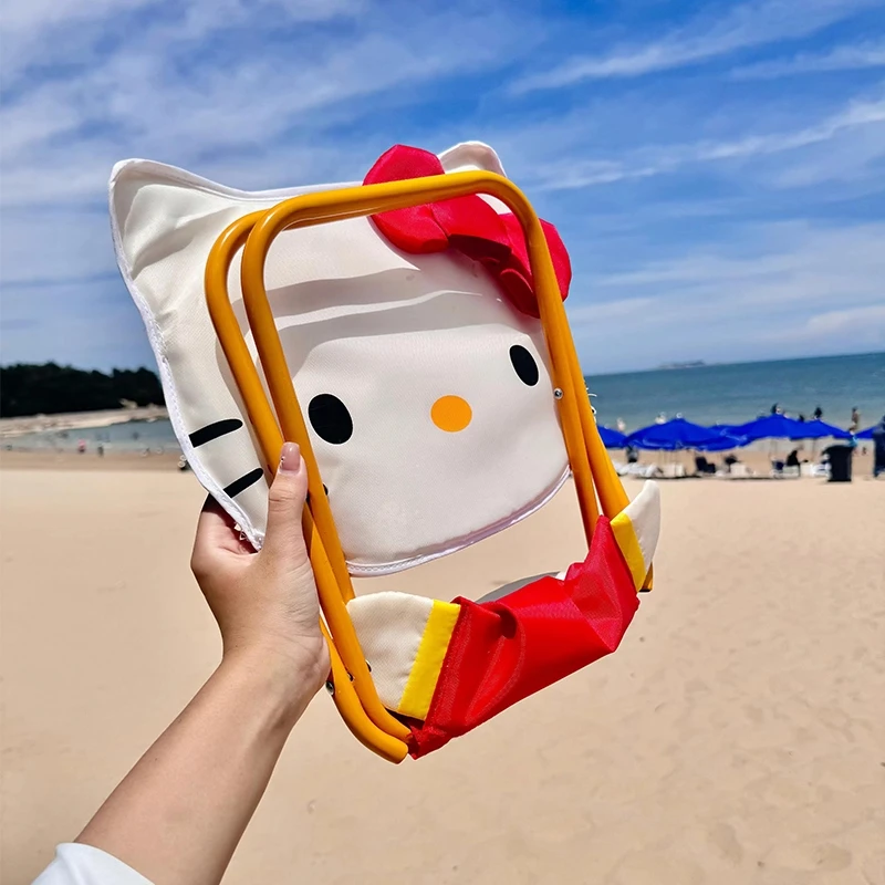 kitty折叠马扎便携式海边沙滩椅靠背成人宝宝儿童户外旅行小凳子