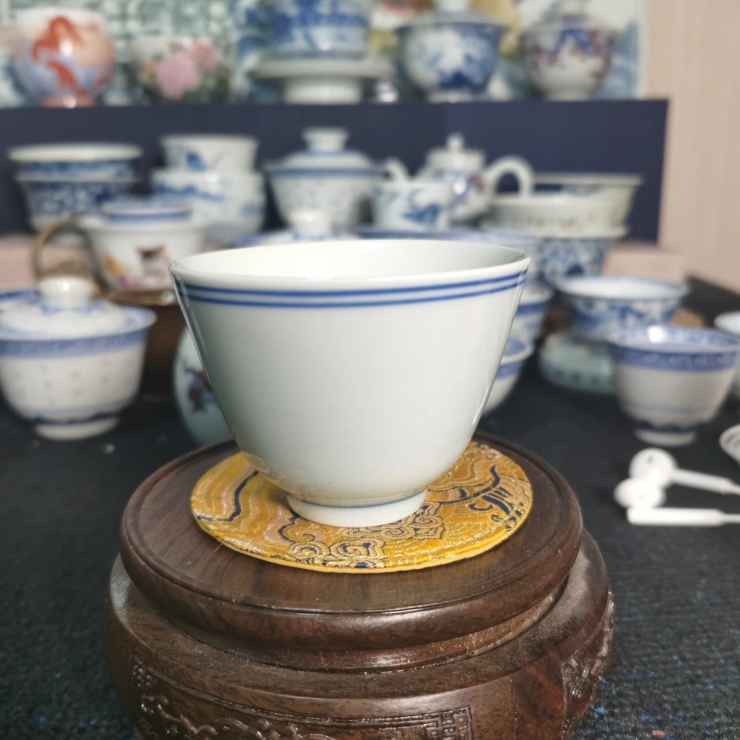 景德古窑白瓷杯（二两杯）口径7.6厘米高5.5厘米手工胎柴窑烧制