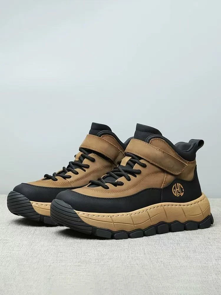 男鞋冬季2024新款高帮鞋男潮流厚底复古工装鞋79737