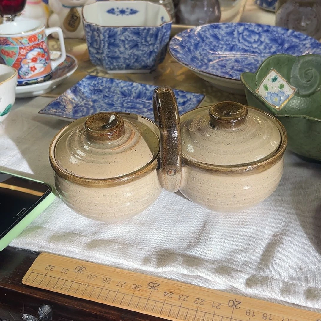 瓷片提篮双胞胎罐子23