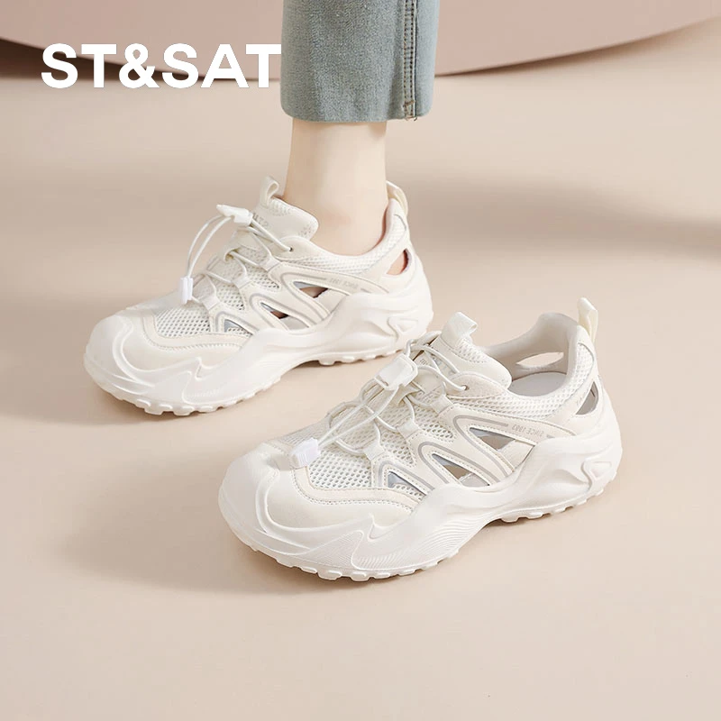 星期六户外登山鞋女2025夏季新款透气镂空凉鞋厚底涉水徒步溯溪鞋