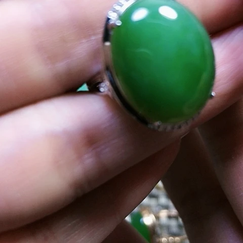 和田玉银S925镶嵌戒指