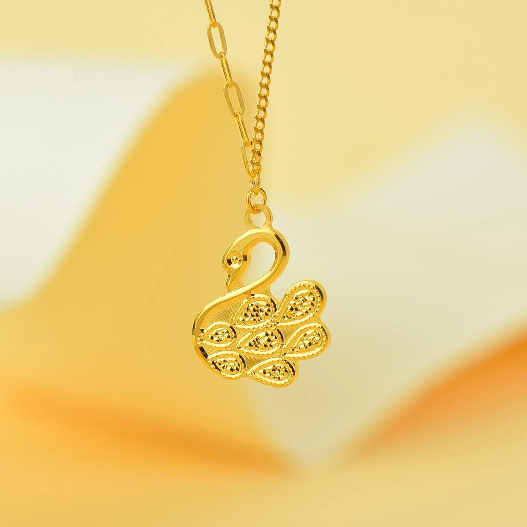 吊坠足银 经典时尚小天鹅套链项链