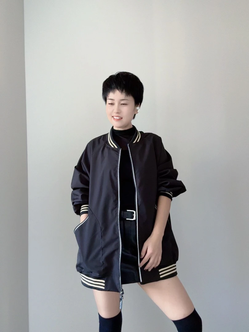 宽松休闲棒球服长袖罩衣时装风拉链大兜正穿围裙男女同款防污耐脏
