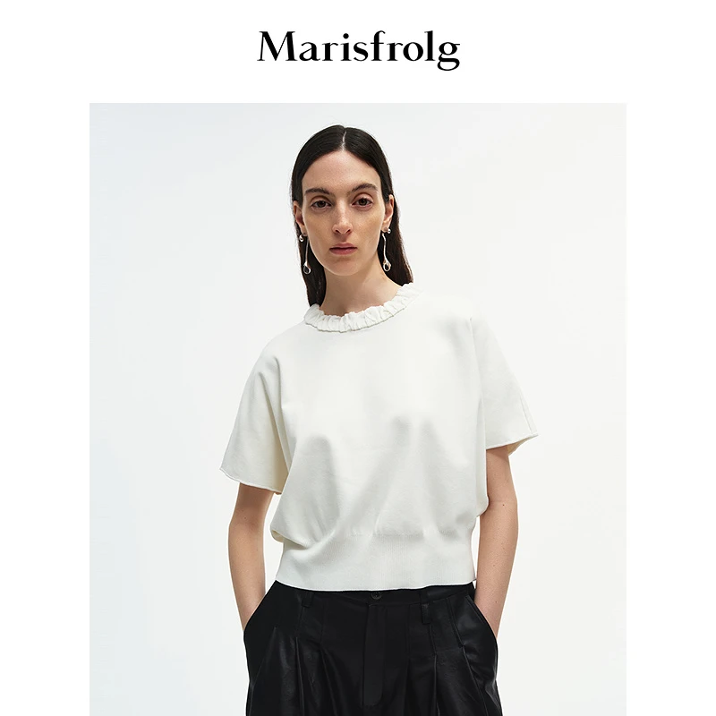 Marisfrolg玛丝菲尔新百搭经典黑白针织衫A1FZ3822M