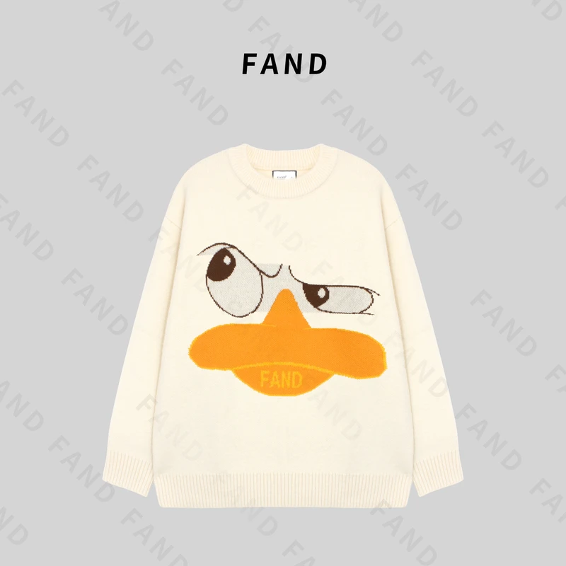 FAND品牌【Dakesa】秋冬时尚加厚纯色百搭宽松圆领套头毛衣针织衫