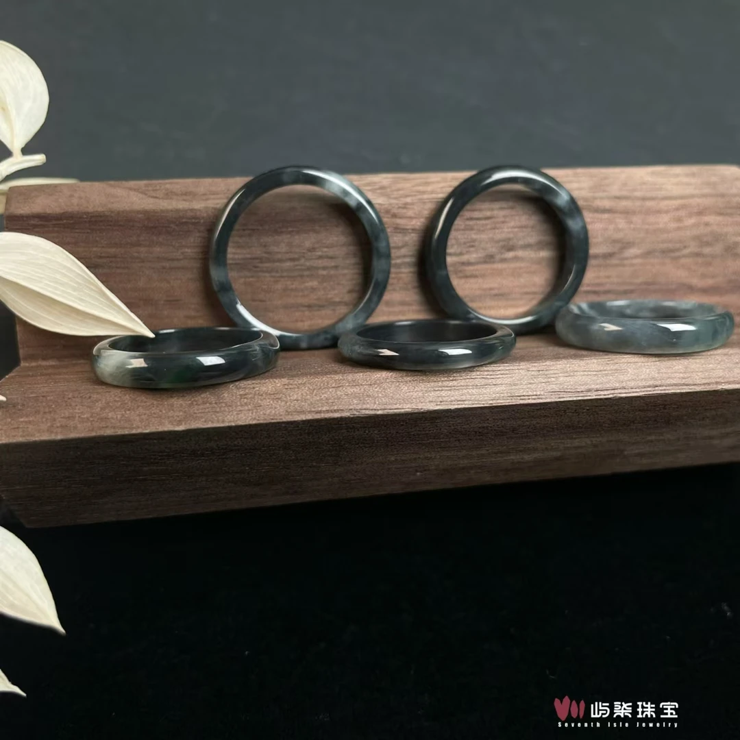 【要努力】D440 翡翠未镶嵌 乌鸡花花戒圈