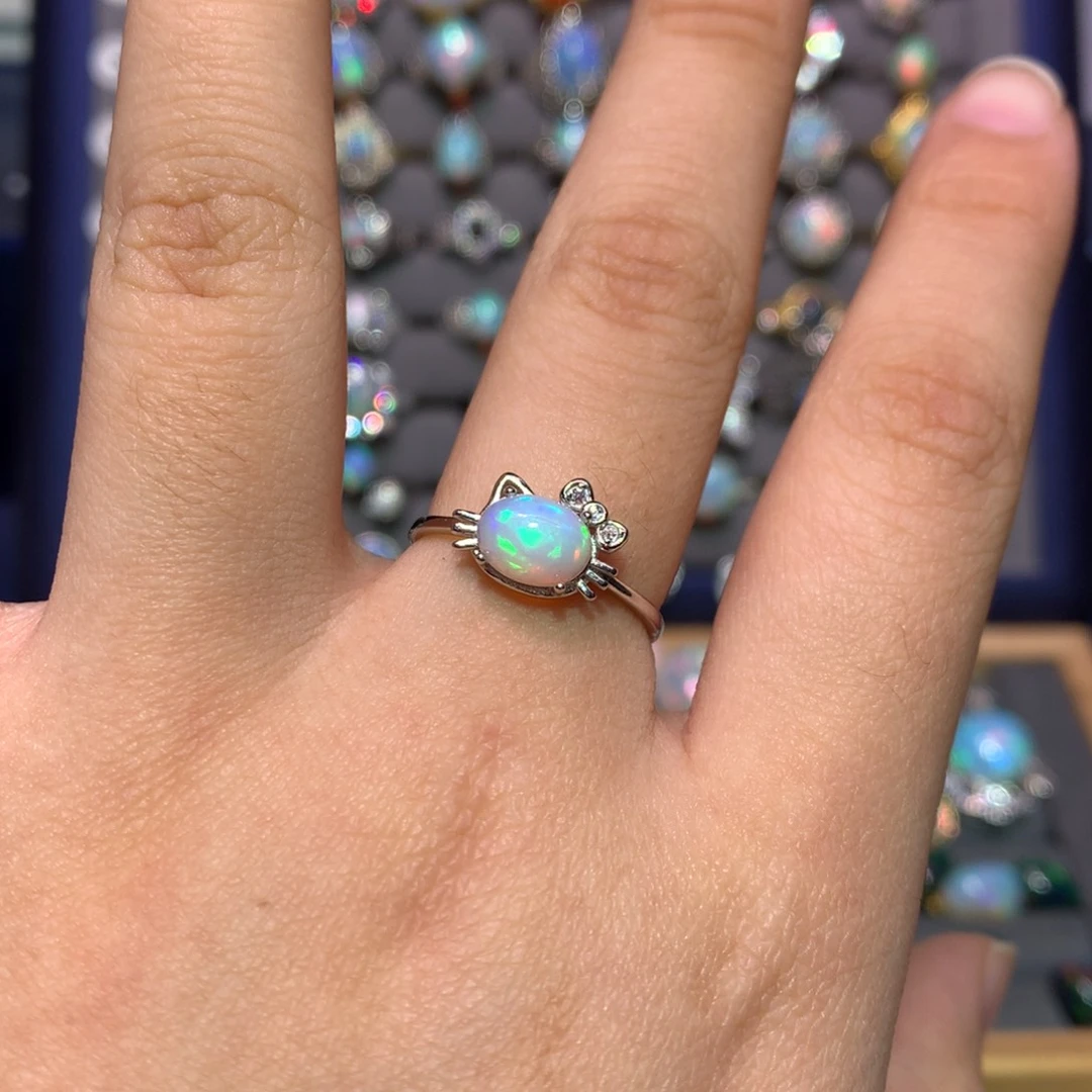 银S925镶嵌欧泊戒指