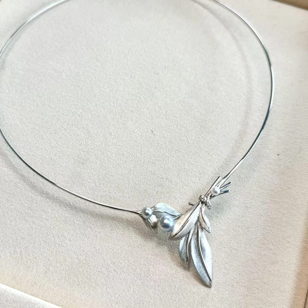 月光舞曲 港展定制天然海水真多麻气质优雅简约百搭时尚素款项圈